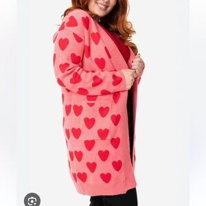 Unique Vintage oversized cardigan valentines heart